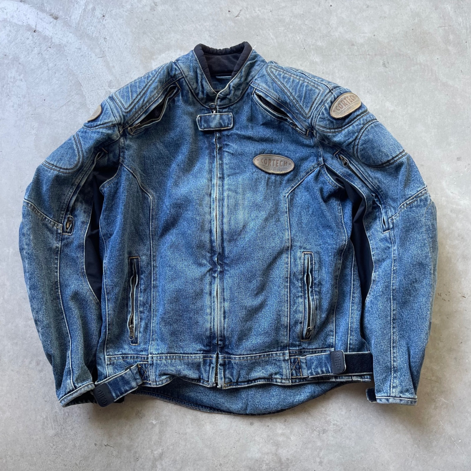 Vintage Cortech Dsx Denim Motorcycle Jacket Padded Riding Gear Mens Small 40